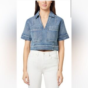 NWT Habitual Boxy Denim Cropped Top With Pockets Size XS/S